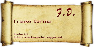 Franke Dorina névjegykártya